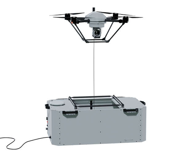 Khronos tethered drone-in-a-box system