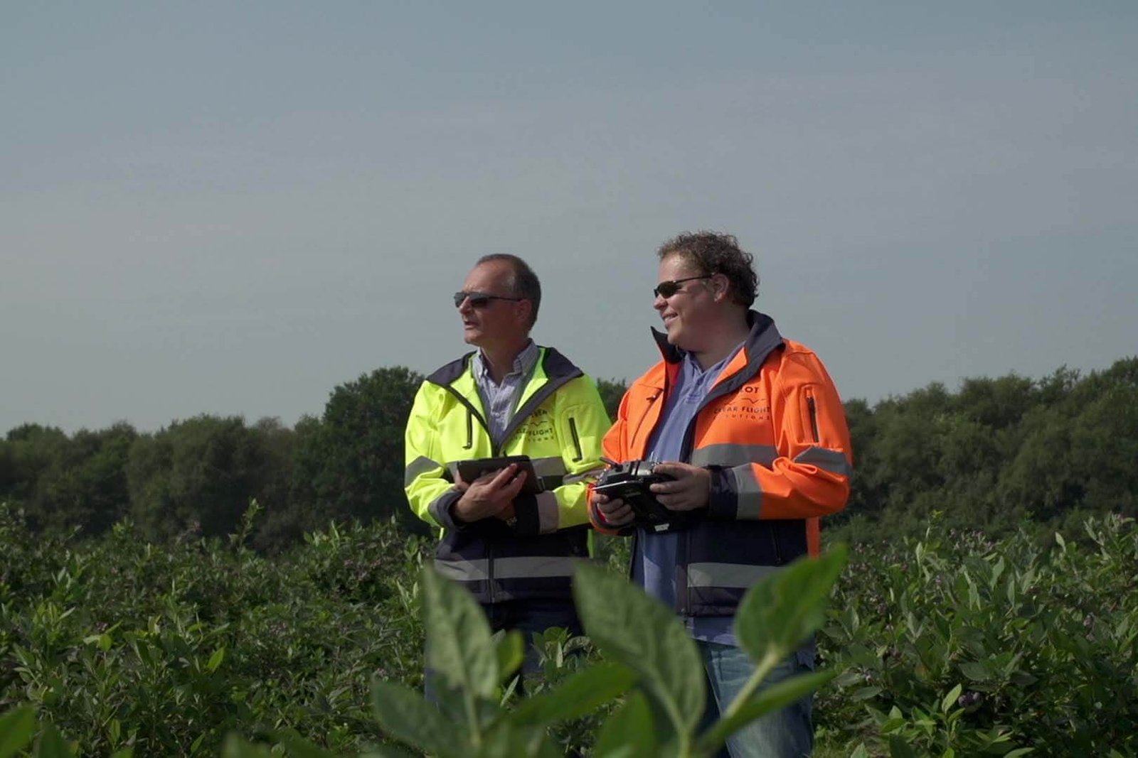 The Drone Bird Company pilots providing wildlife management services in an agricultural field.